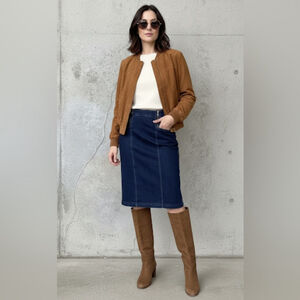 anthropologie Pilcro and the Letterpress Dark Wash Denim Pencil Skirt 28